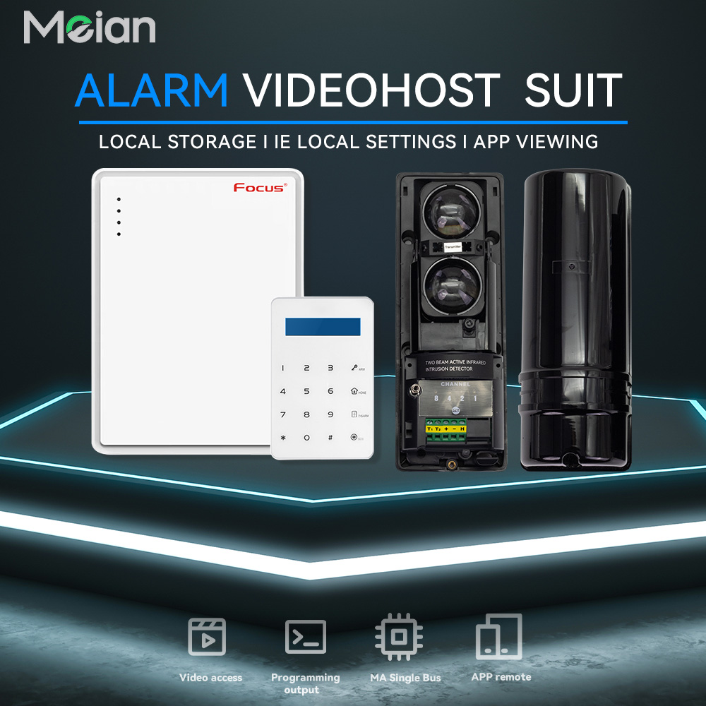 Home Security Beams - Meian デュアルビーム赤外線センサー警報システムスーツ、100M 有線バリア検出器、家庭用盗難防止セキュリティ用 433MHz/868MHz