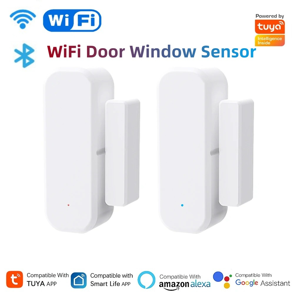 Home Security With Ai - Tuya WiFi スマートドアウィンドウセンサー開閉検知器ホームセキュリティアラーム盗難防止システム音声制御 Alexa Google ホーム