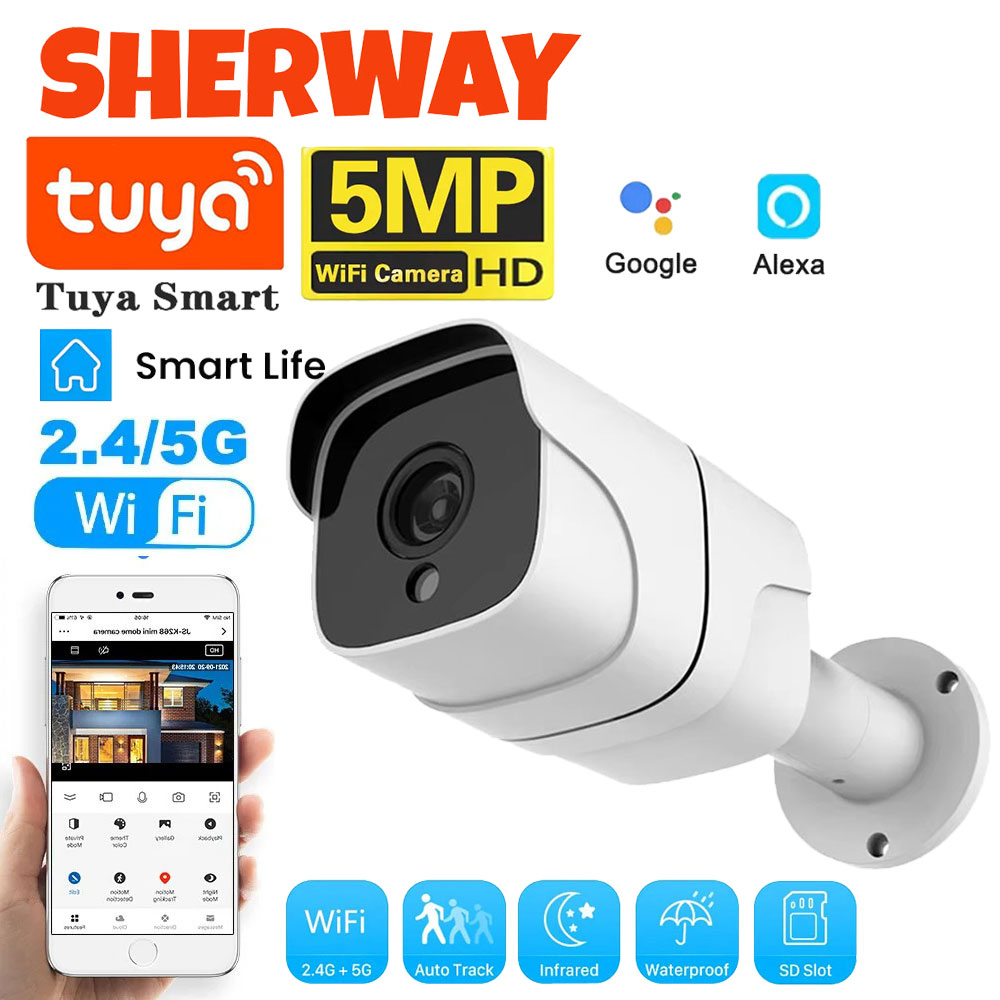 Tuya 5G Wifi IP カメラ屋外弾丸 5MP ホー - Home Security Google Camera のレビューと価格