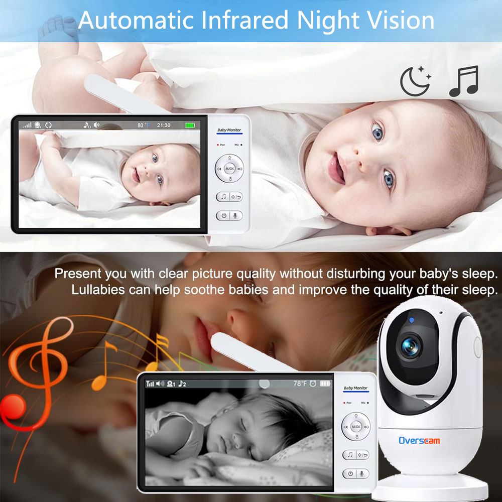 7.0 インチスクリーンベビーモニター 5000mAh バッ - Home Security Cameras Uk のレビューと価格