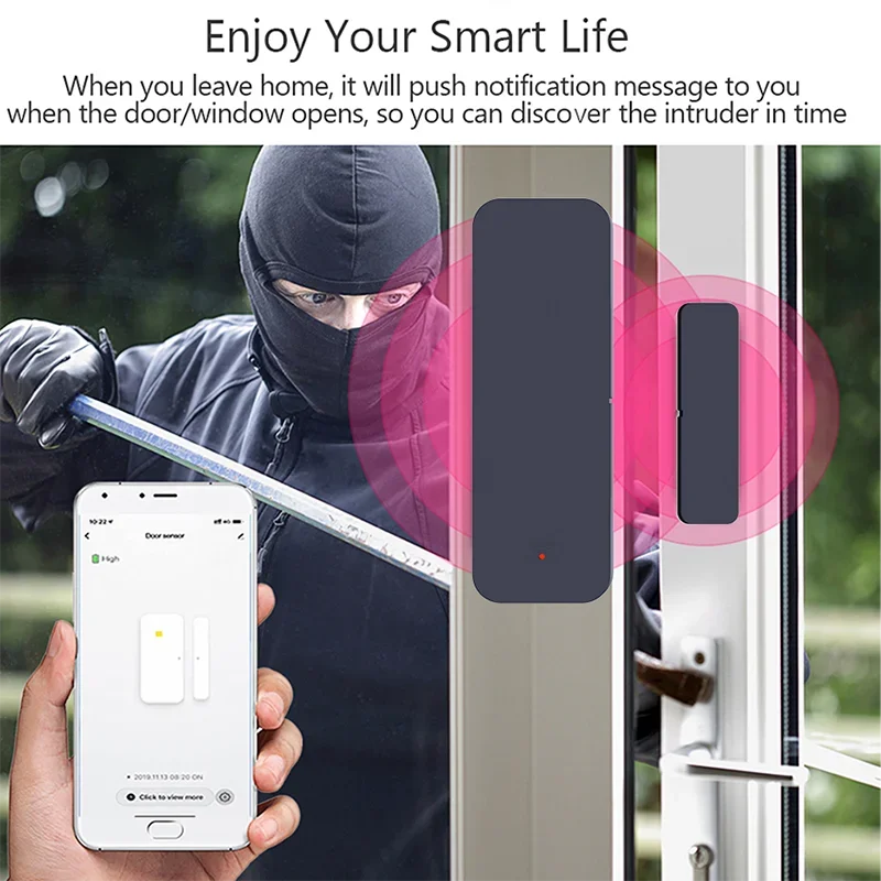 Tuya-磁気ドアセンサーZigbee,窓,エントリーセンサ - Home Security With Ai のレビューと価格