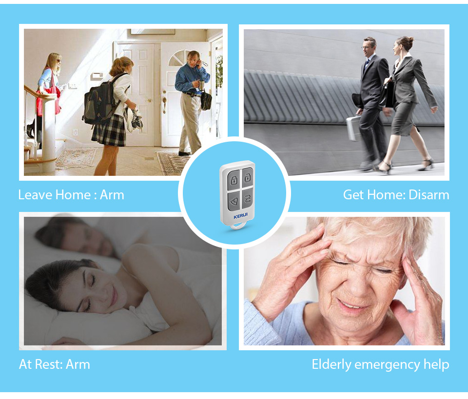 Kerui-ポータブルワイヤレスリモコン,高速,4ボタン,w - Home Security With Ai のレビューと価格