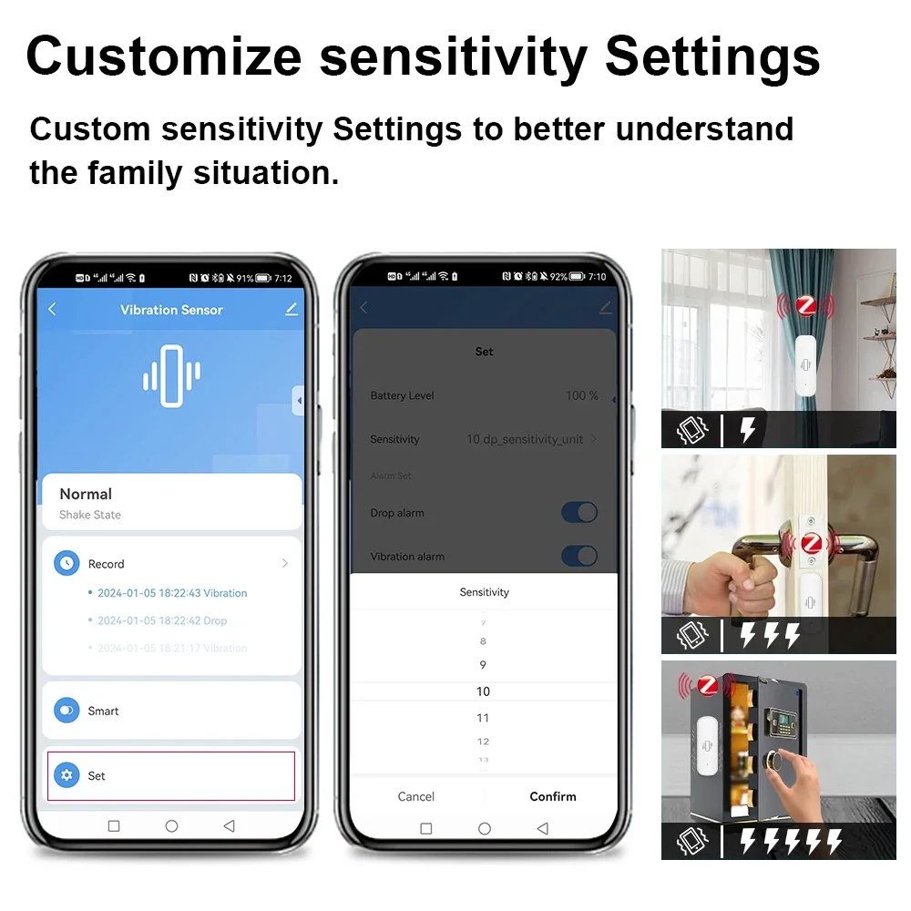 スマート ZigBee 振動センサー アプリ モニター ホー - Home Security Guard のレビューと価格