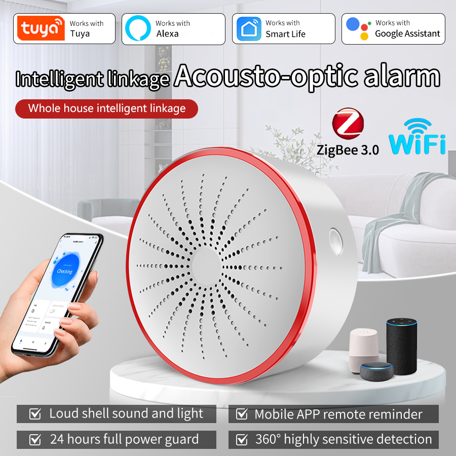 Tuya WiFi ZigBee スマートアラームサイレン  - Home Security With Ai のレビューと価格
