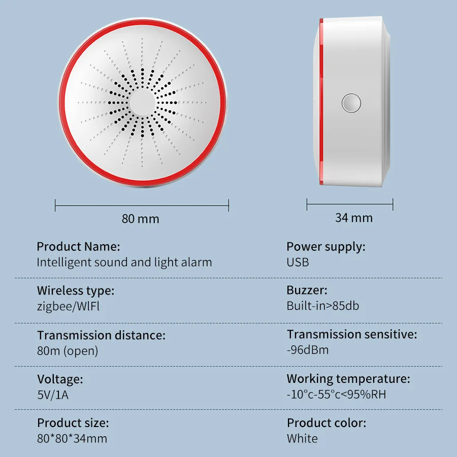 Tuya WiFi ZigBee スマートアラームサイレン  - Home Security With Ai のレビューと価格
