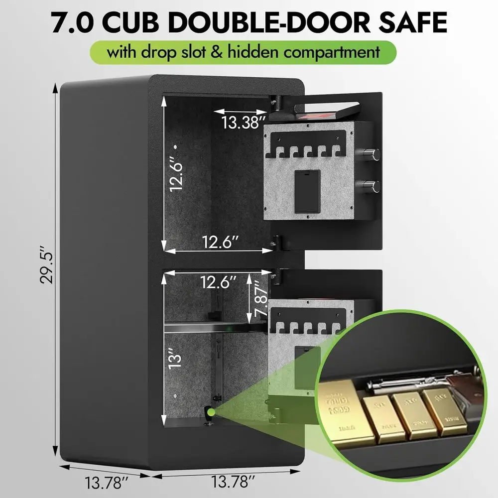 生体認証式金庫（アンチフィッシングスロットとLEDライト付き - Safe Box Digital のレビューと価格