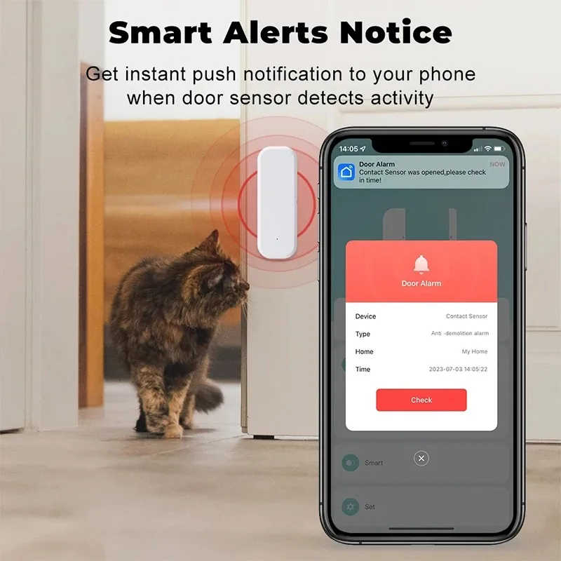 Tuya WiFi スマートドアウィンドウセンサー開閉検知器 - Home Security With Ai のレビューと価格