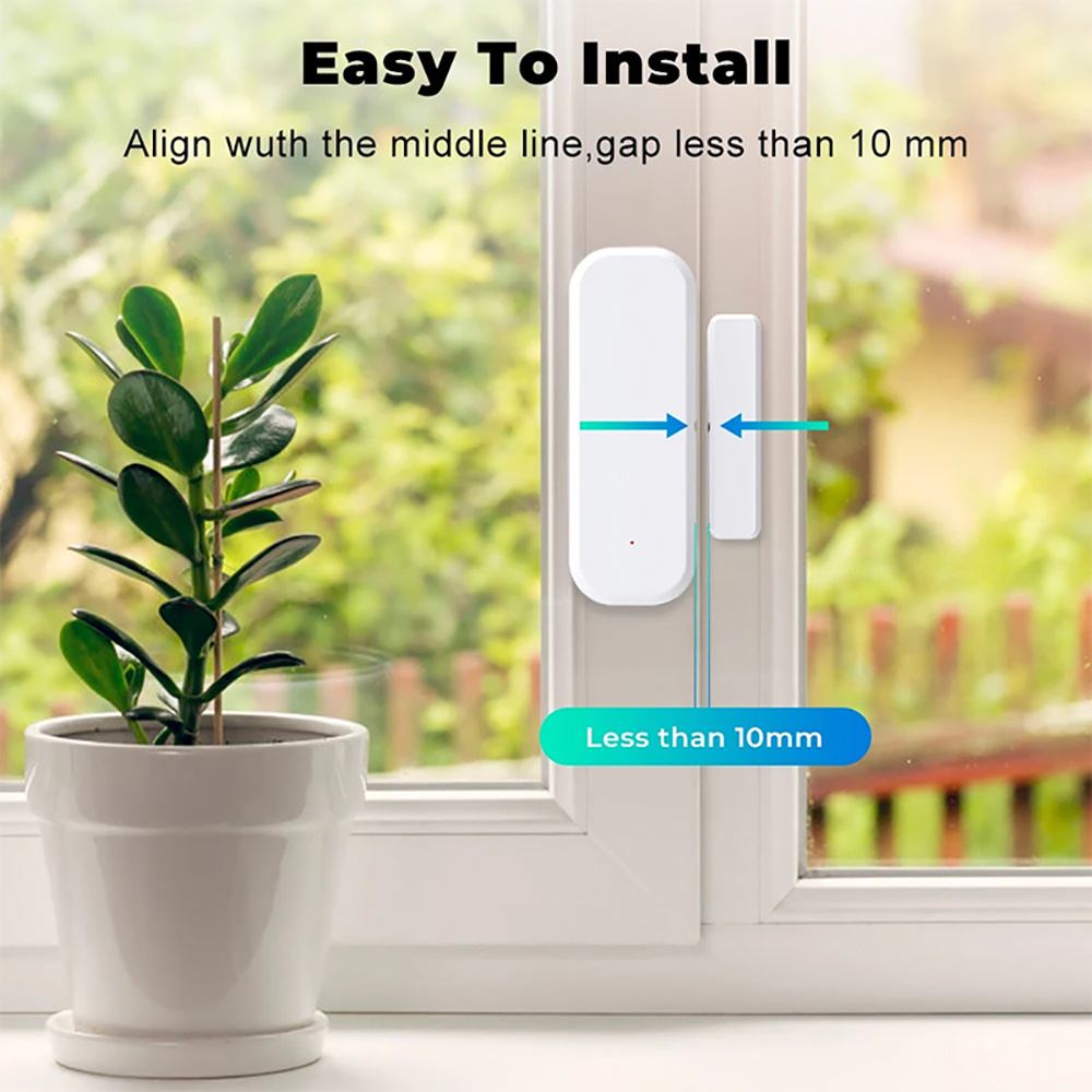 Tuya WiFi スマートドアウィンドウセンサー開閉検知器 - Home Security With Ai のレビューと価格