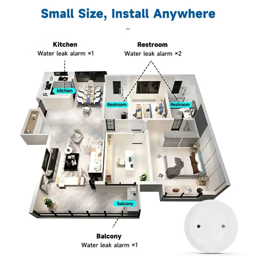 Tuyaスマートホーム用Zigbee水漏れセンサー、洪水安全 - Home Security With Ai のレビューと価格
