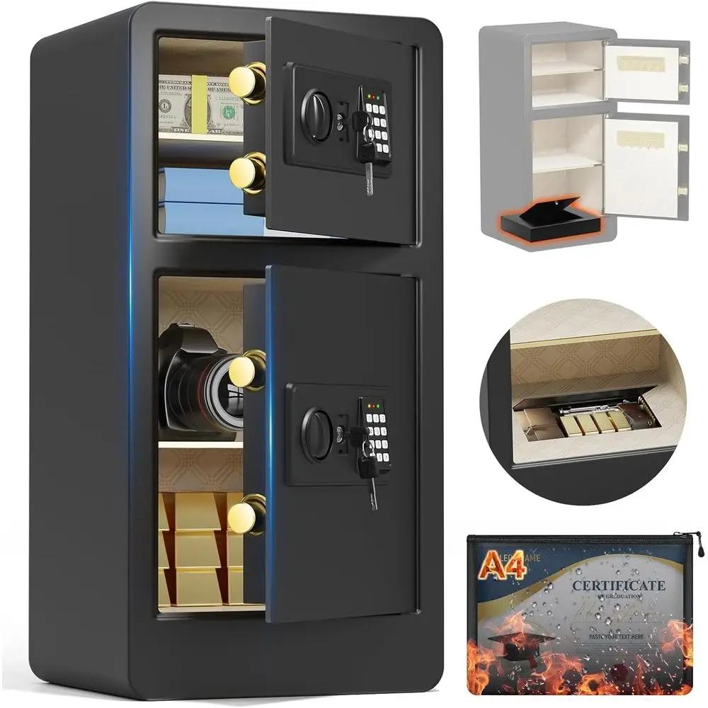 特大防水耐火金庫、二重扉、A4バッグ、デジタルキーパッド、ス - Safe Box Digital のレビューと価格