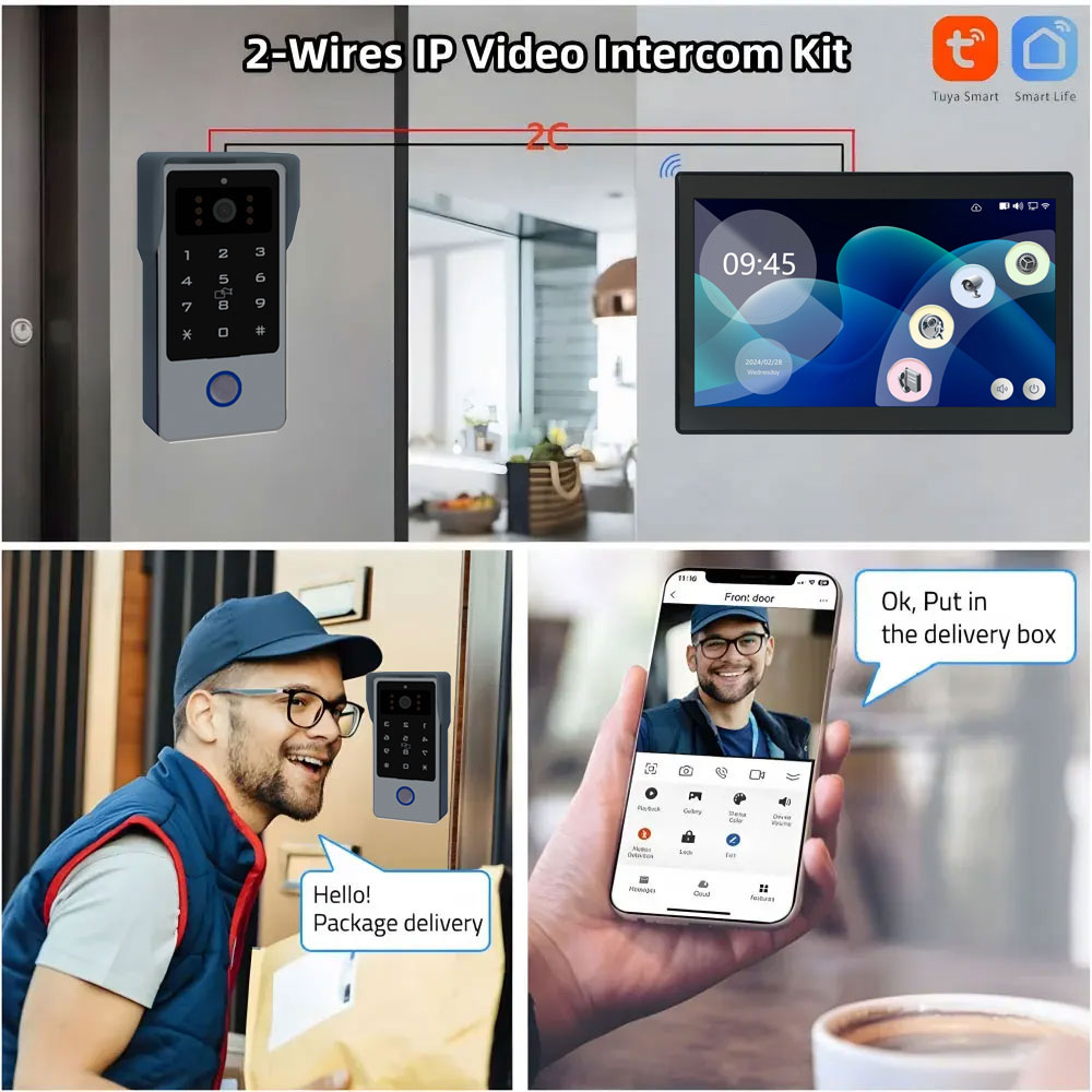 Tuya Wifi スマートホームビデオドアホンビデオインタ - Home Security Cameras Uk のレビューと価格