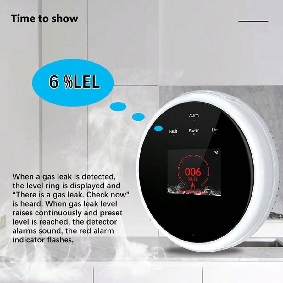 2.4G WiFi ガス警報センサー可燃性ガス検知器は Tu - Home Security With Ai のレビューと価格