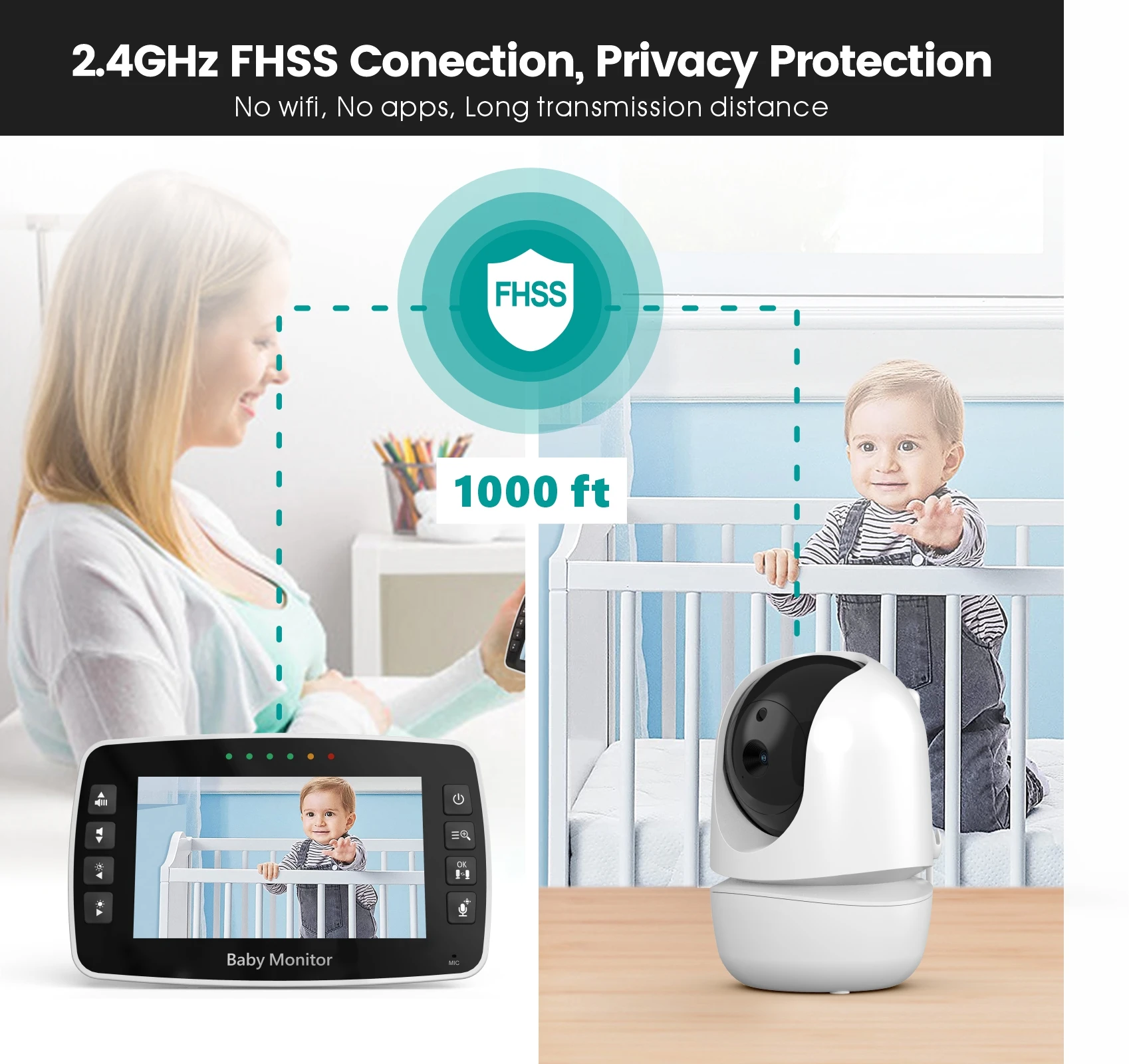 カメラ付きワイヤレスベビーカメラ,暗視,セキュリティ,温度監 - Home Security Cameras Uk のレビューと価格