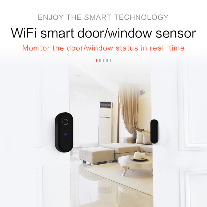Tuya WiFi ドア開閉検知器 ブラック スマートライフ - Home Security With Ai のレビューと価格