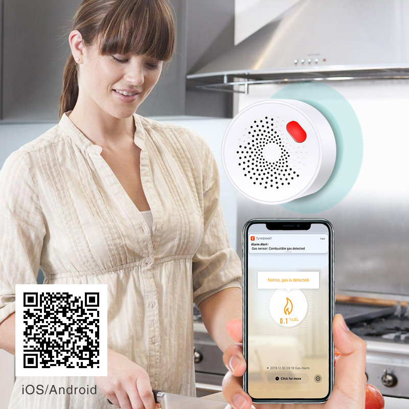 Tuya-インテリジェント家庭用ガスセンサー,不燃性,ガス漏 - Home Security Guard のレビューと価格